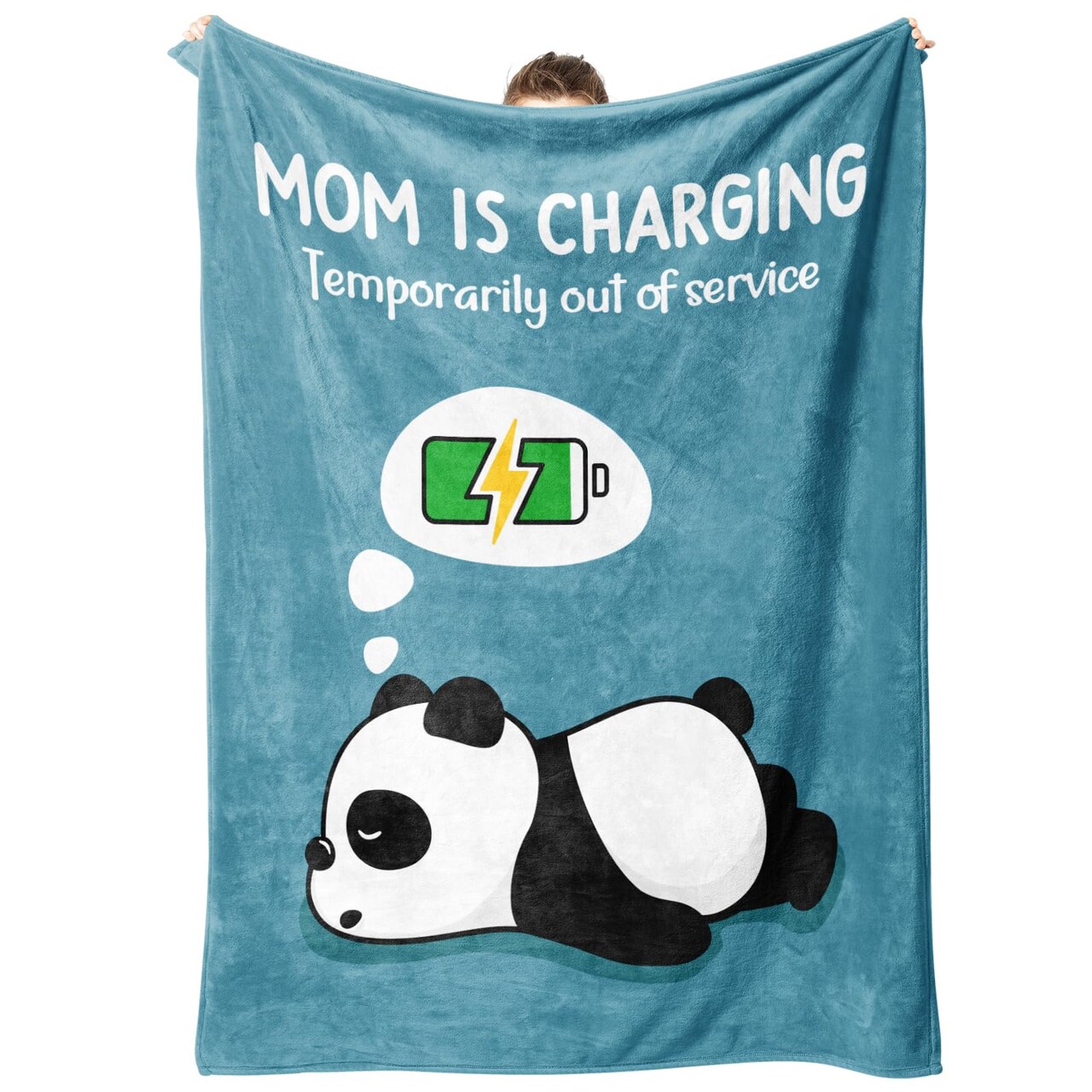 Craftique Funny Gifts for Mom Birthday Mother’s Day - Mom's Charging Blanket- New Mom Gifts for Women, Super Soft Blanket Throw for Napping Travel, 60”×50”